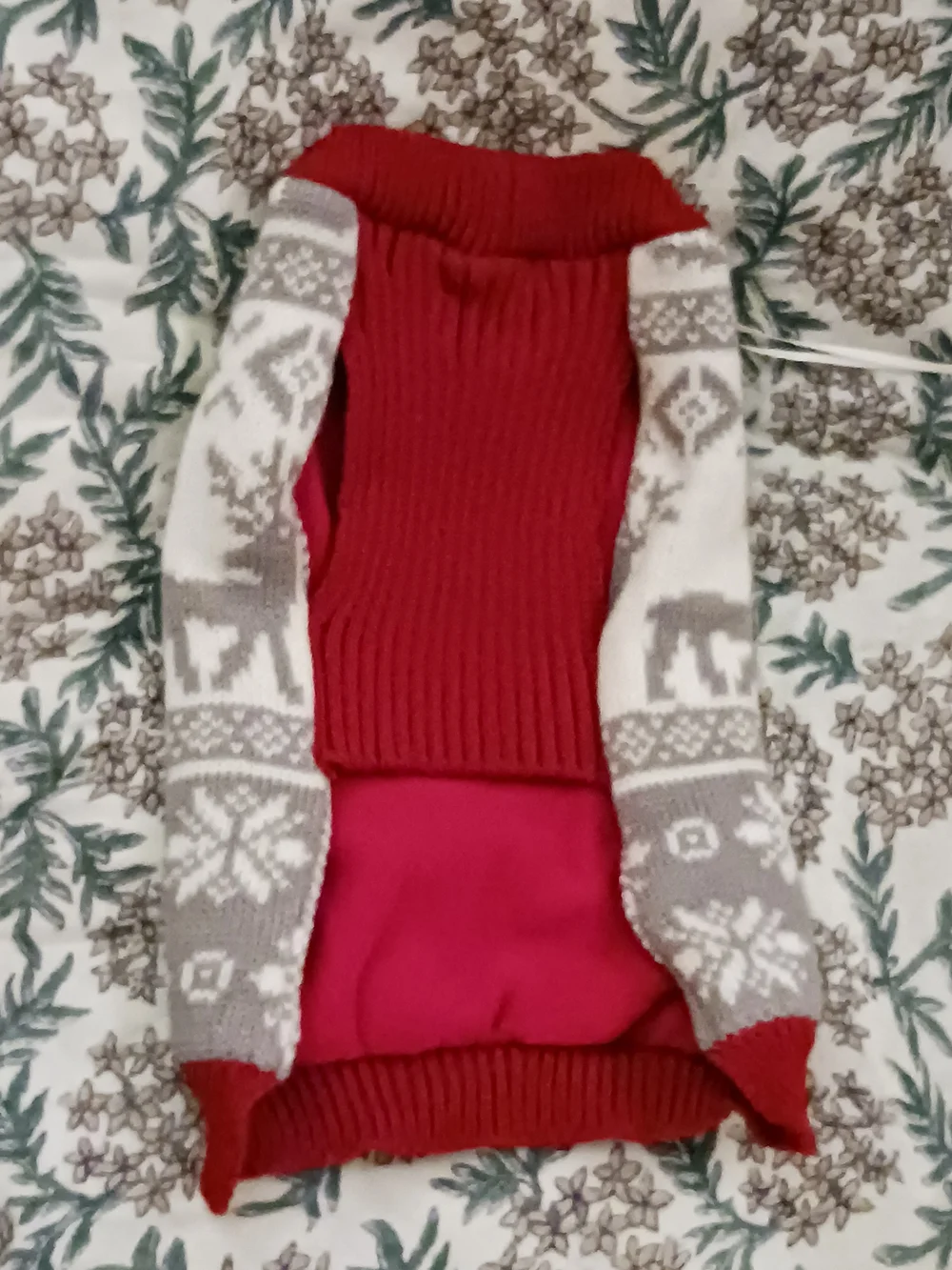 Reindeer Winter Knit Dog Sweater with Fleece Interior